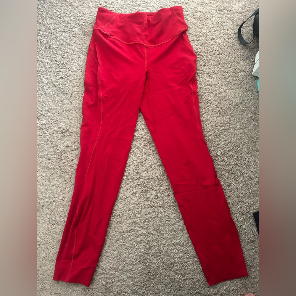 Red Lululemon Base Pace Leggings